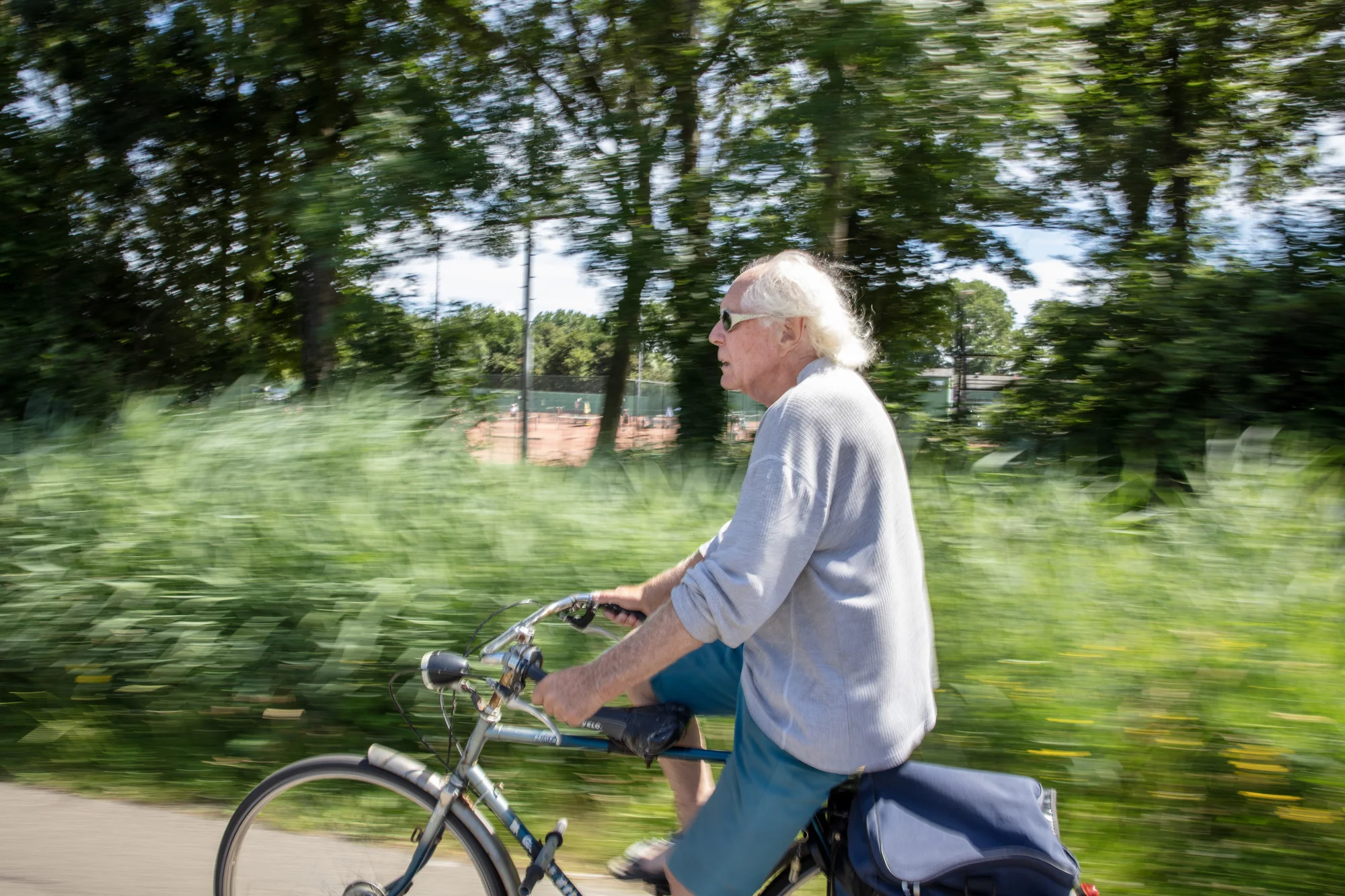Ton van Schoonhoven, 83, riding his bike home in Haarlem, Netherlands on June 29, 2026.