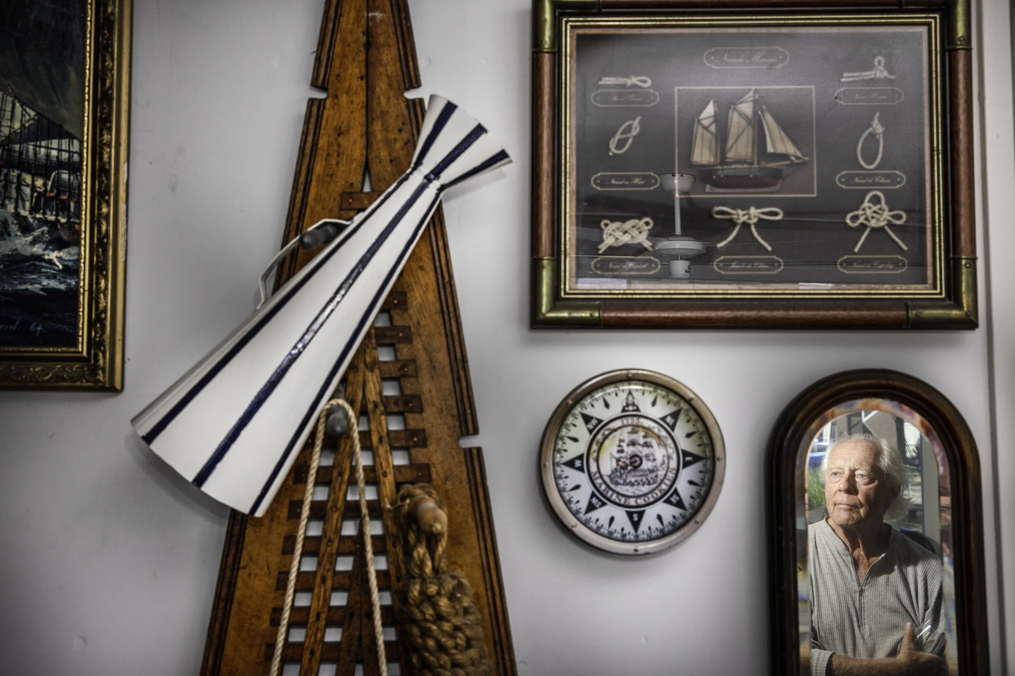 Ton van Schoonhoven, 83, at home on his houseboat in Haarlem, Netherlands on June 29, 2026.