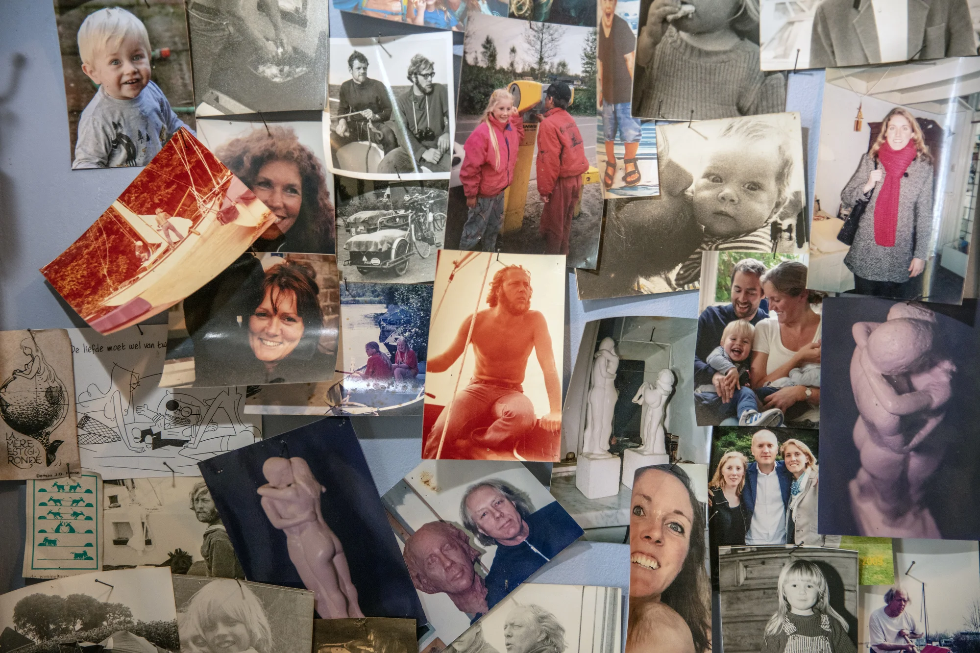 Ton has family photos, with him shirtless as a young man in the midst of this collage.