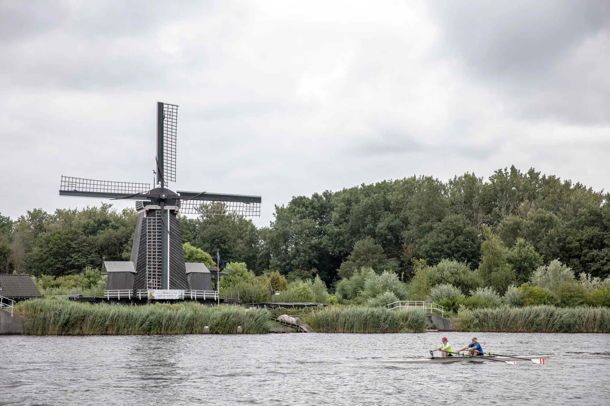Ton coaches Casper, a disabled rower who he works with once a week, at the Spaarne Rowing Club in Heemstede.