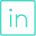 Blue LinkedIn icon with white 'in' letters inside a square border.