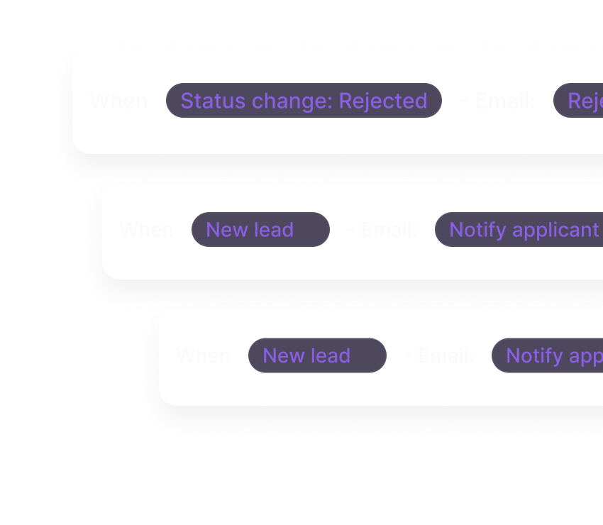 Email automation rules in LeadTable for notifying leads and clients