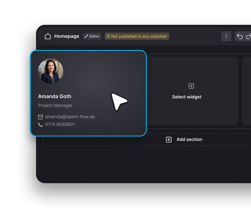 No-code drag-and-drop page builder for LeadTable client portals