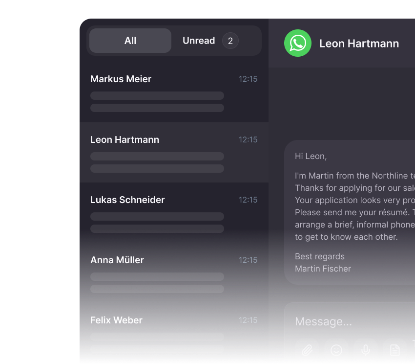LeadTable agency dashboard with WhatsApp chats across all clients