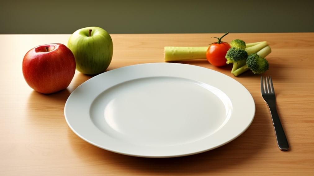 empty plate with fruits on side