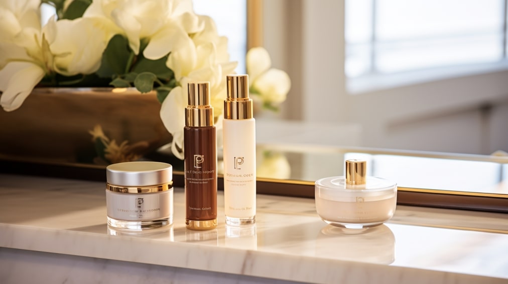 skincare products on a table