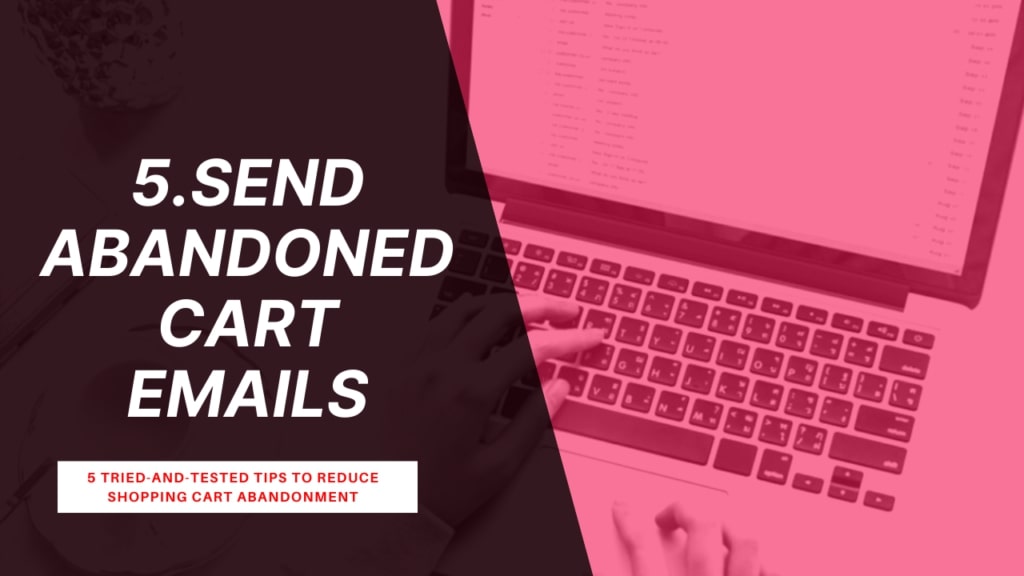 reduce shopping cart abandonment effectively no by sending abandoned cart emails poster