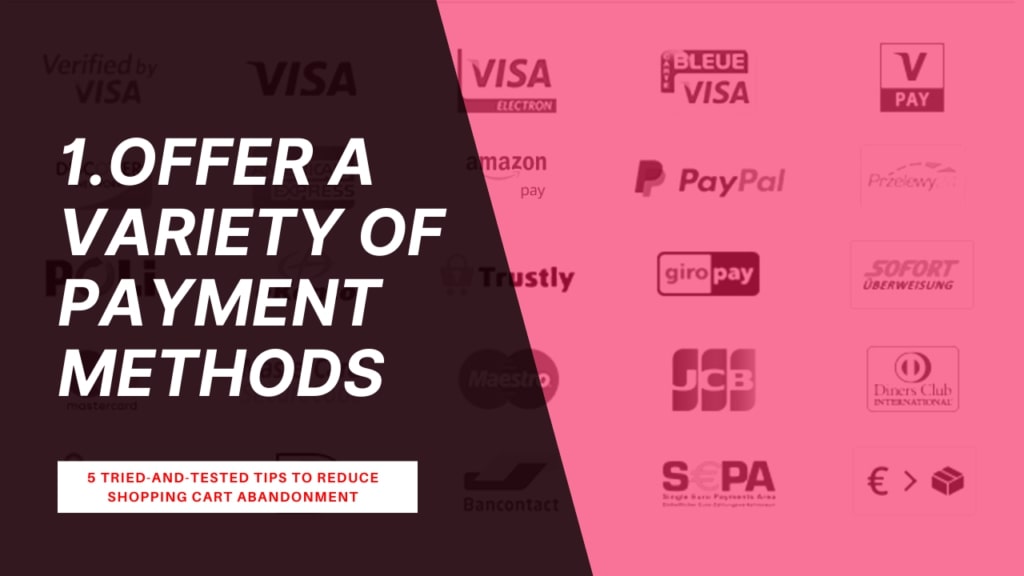 reduce shopping cart abadonment effectively no by offering variety of payment methods poster