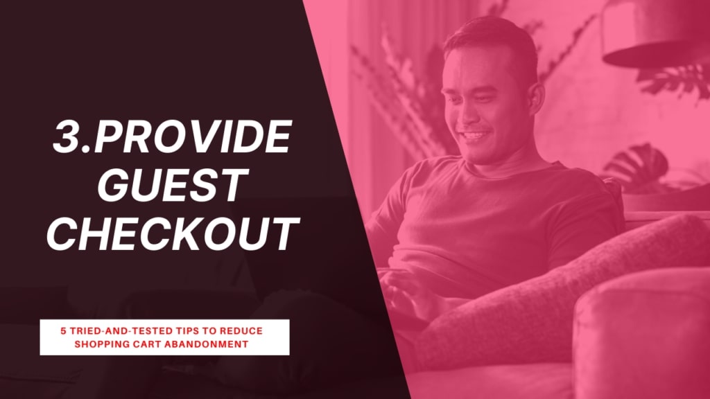 reduce shopping cart abandonment effectively no by providing guest checkout poster