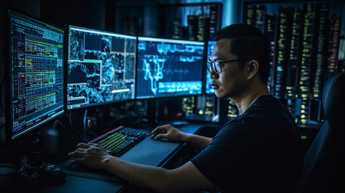 An image of a Filipino IT expert at work.