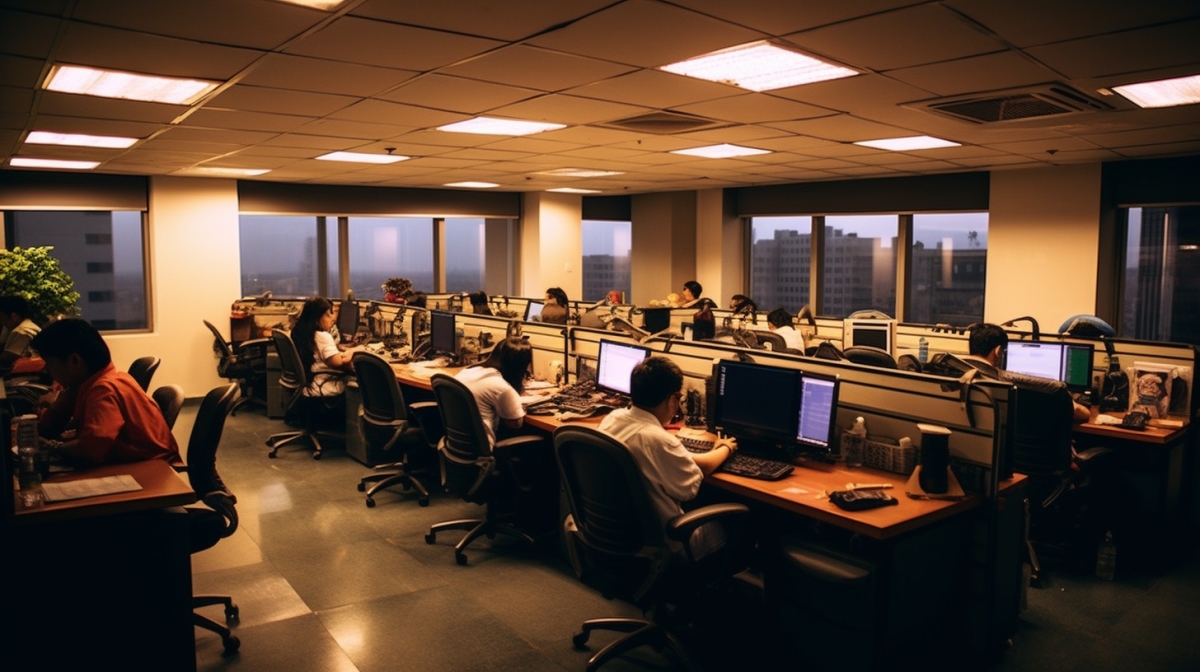 An image showcasing a BPO seat leasing operation in the Philippines.