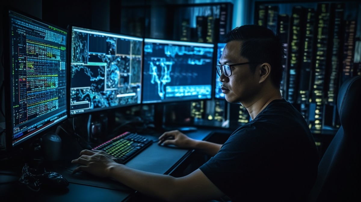 An image of a Filipino IT expert at work.