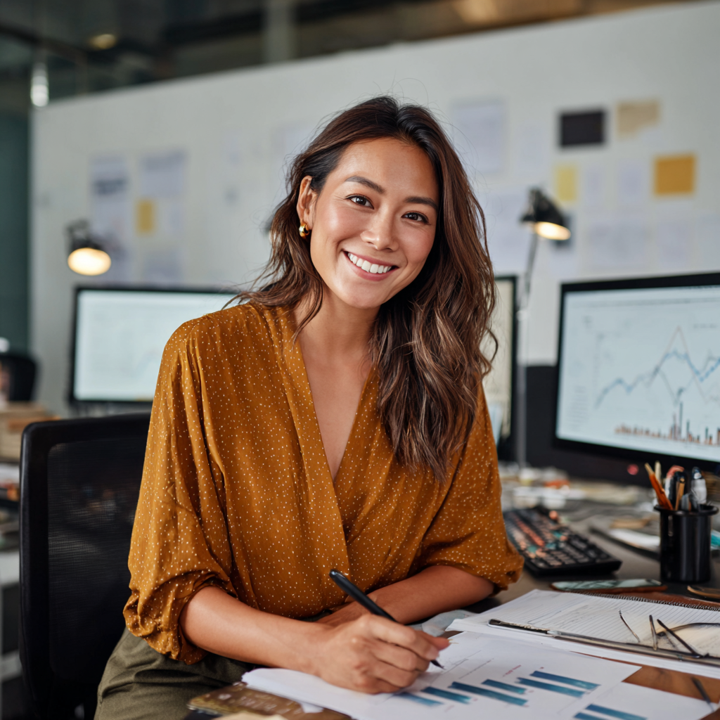1 female, 2 male KDCI SEO, SEM, & Marketing team members working with their laptops in a Philippine office