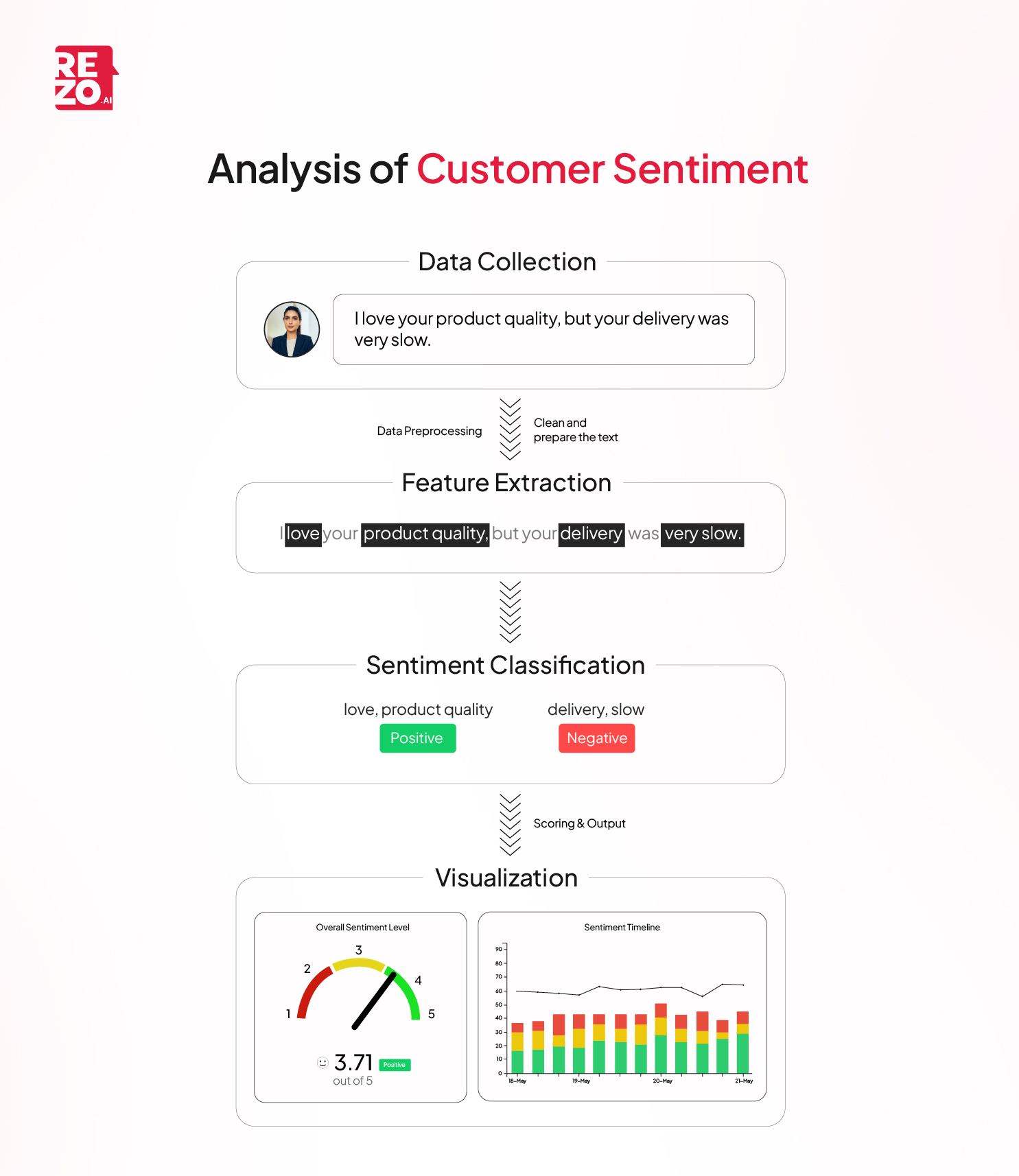 infographic on analysis of customer sentiment