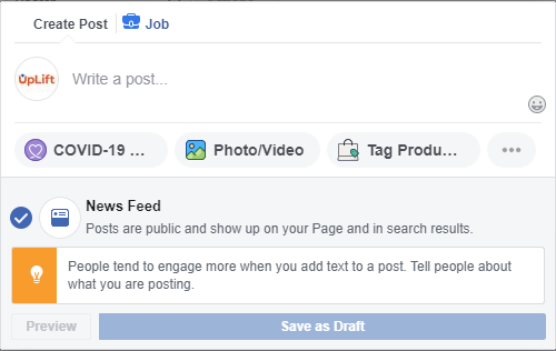 facebook draft post 