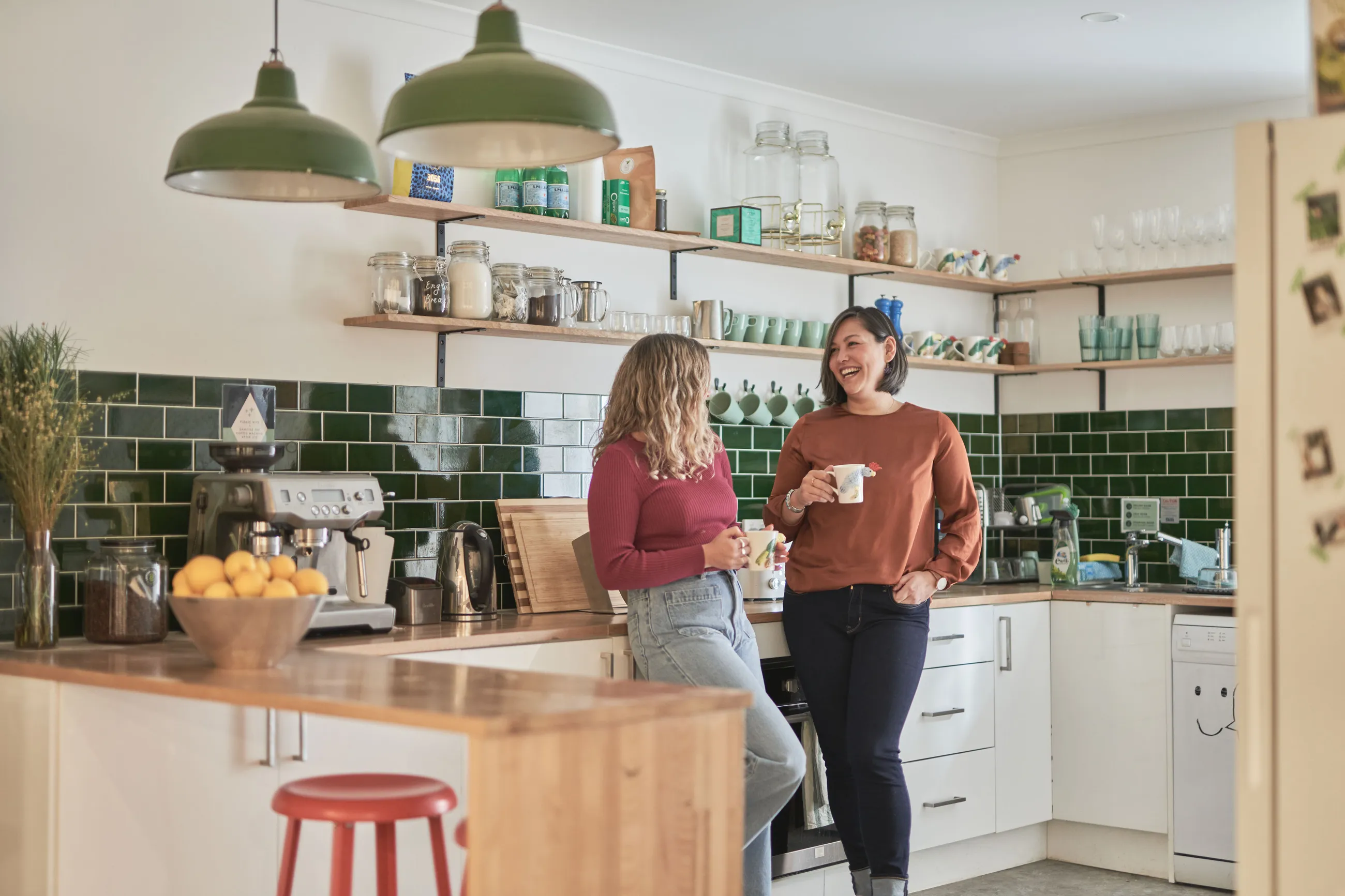 Two Bank Australia customers talking to each other