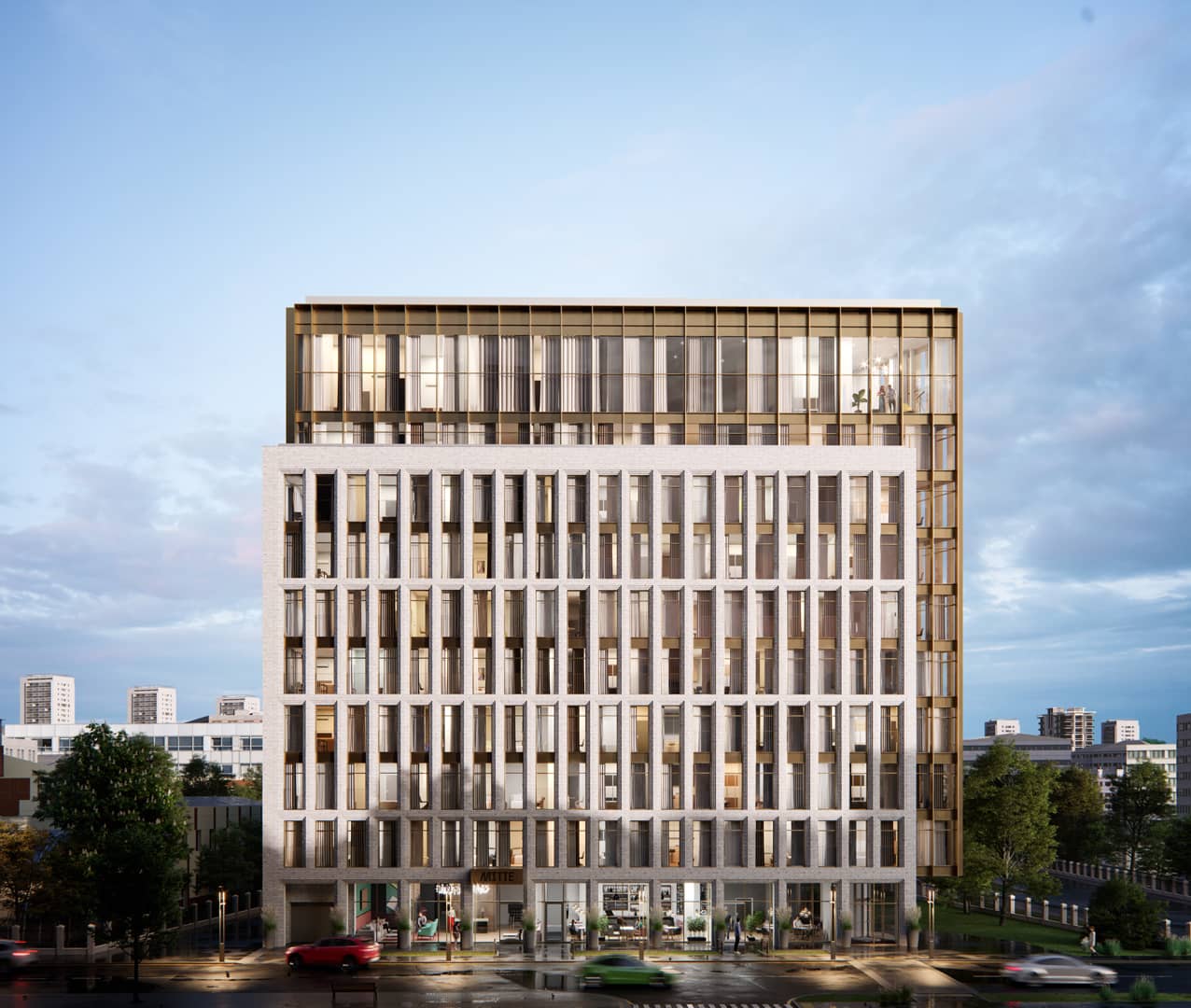 Mitte project thumbnail — interior 3D visualization of modern penthouse apartment