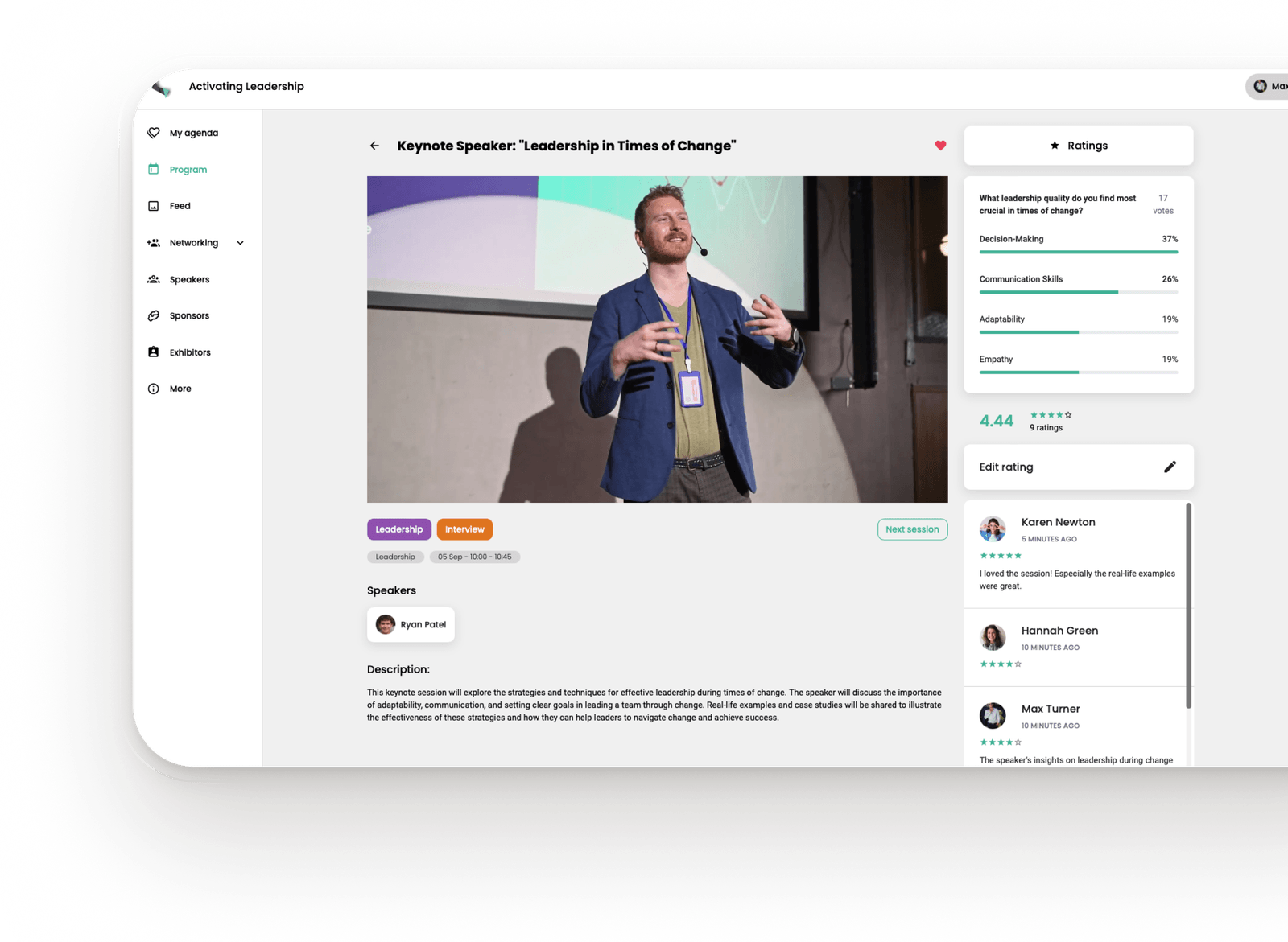 Interactive event platform for hybrid events