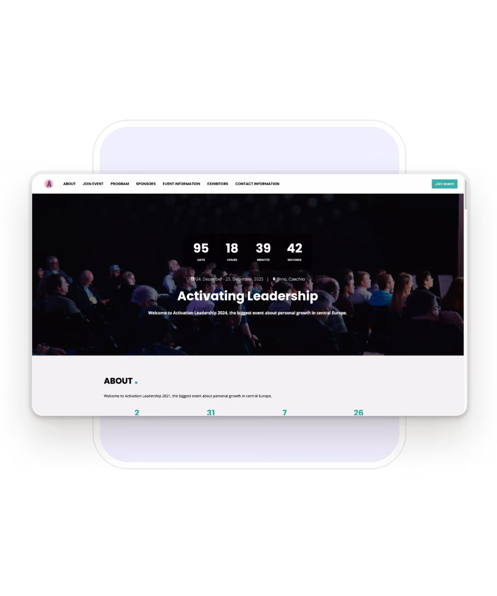 Screenshot of the Eventee mobile app that shows the detail of a session in the schedule. Attendees can learn more about the presentation, speaker, or engage by asking live questions, voting in polls, or giving ratings.