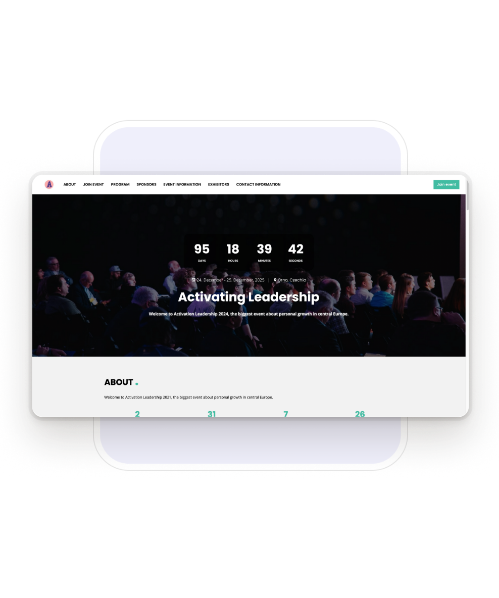 Screenshot der Eventee-App für Mobilgeräte, in dem die Details einer Sitzung im Zeitplan angezeigt werden. Die Teilnehmer können mehr über die Präsentation, den Redner oder die Teilnahme erfahren, indem sie live Fragen stellen, an Umfragen teilnehmen oder Bewertungen abgeben.