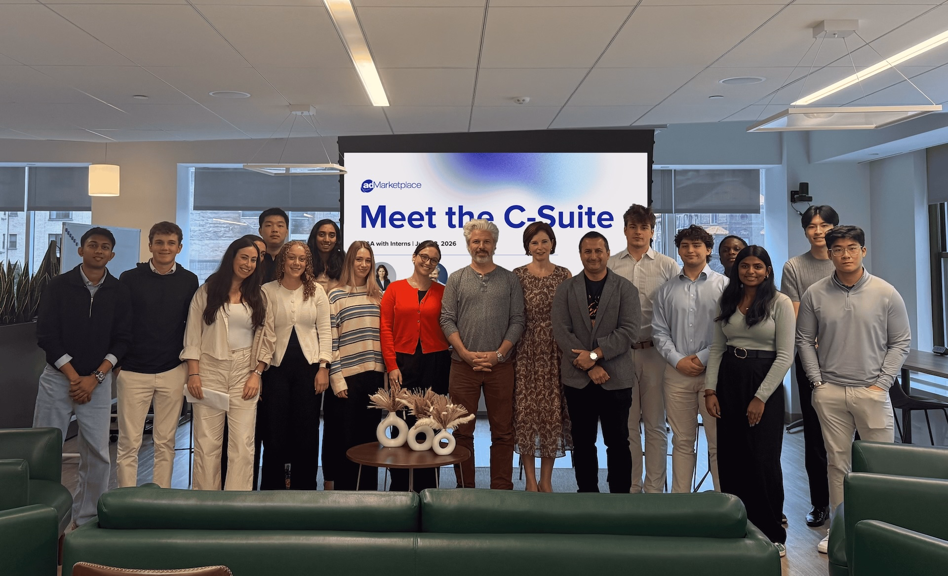 adMarketplace C-suite and interns photo