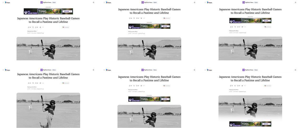 Mid-fidelity prototypes — banner placement simulations