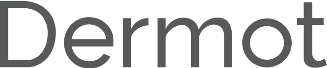 Text logo reading 'Dermot' in dark gray font.