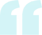 Stylized turquoise opening quotation marks on a white background.