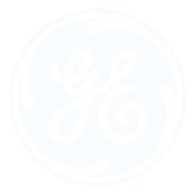 General Electric logo featuring the intertwined letters G and E in cursive inside a circular border with decorative swirls.