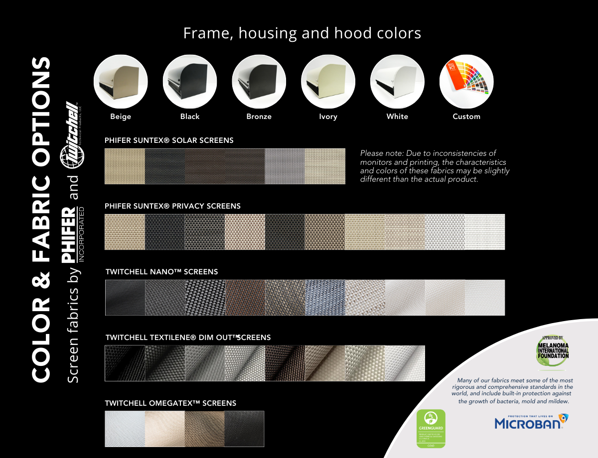 Awning fabric options