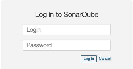 Image of Sonarqube login screen