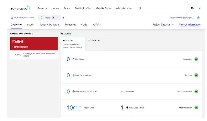 Image of SonarQube analysis findings