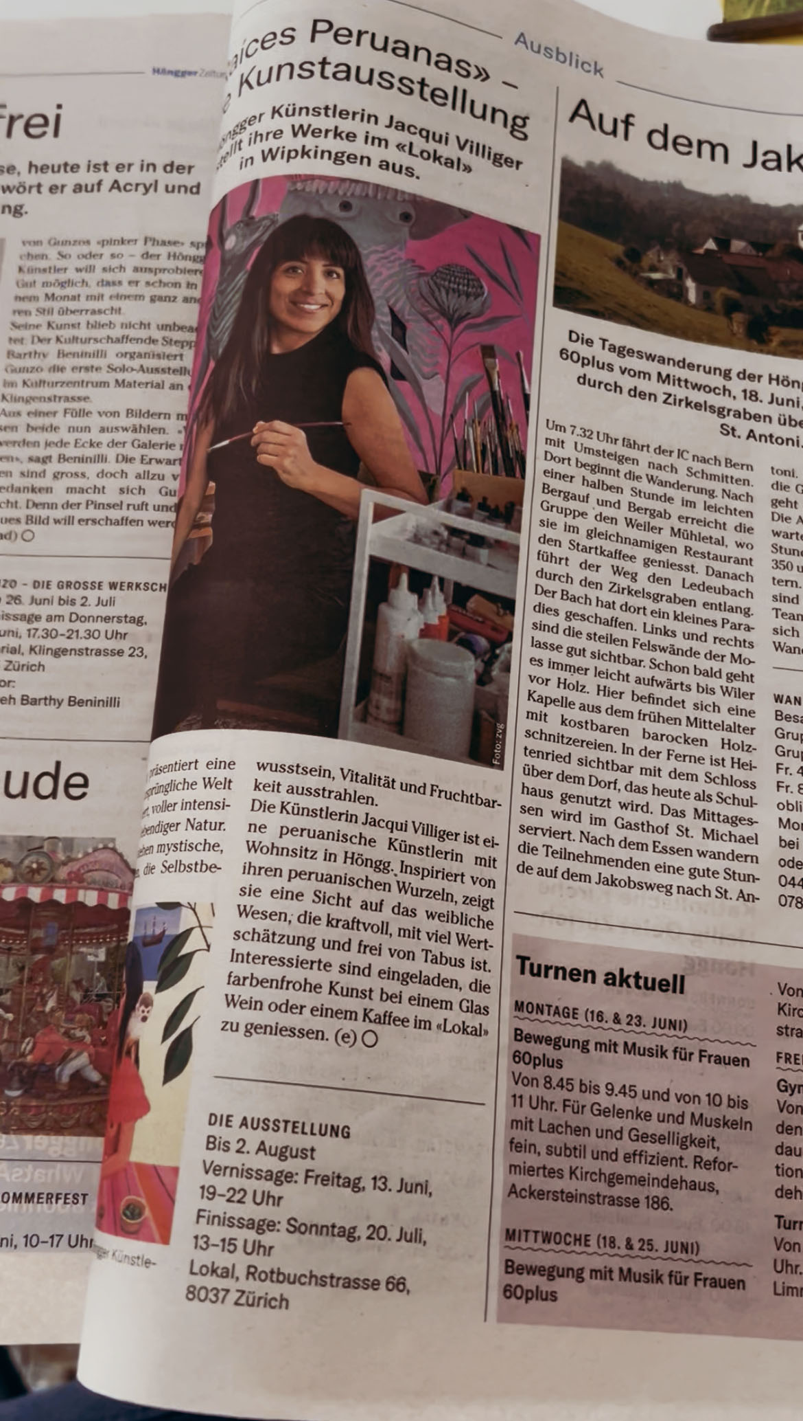 JacquiArt in der Höngger Zeitung