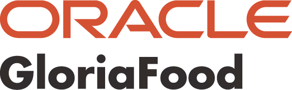Oracle GloriaFood logo with ‘Oracle’ in red uppercase letters and ‘GloriaFood’ in black bold font, representing a free online ordering system for restaurants.