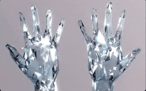 sparkling diamond hands.
