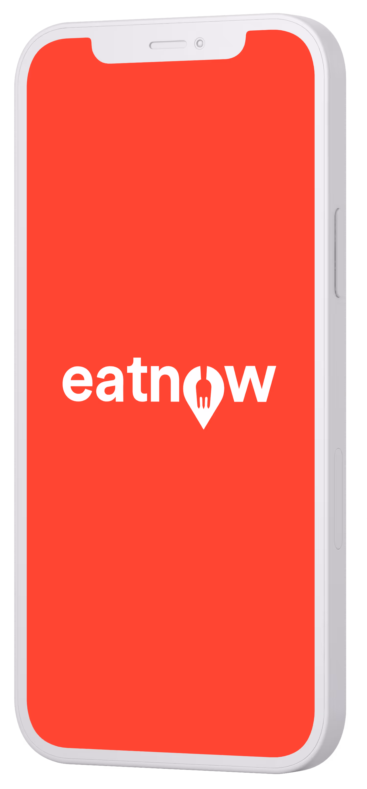 eatnow app splash screen with bold red background and white logo.