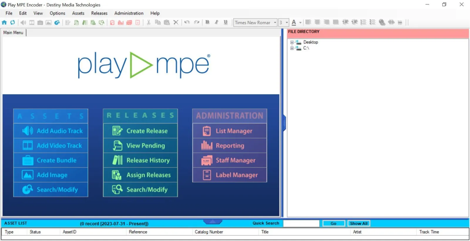 A web application split into two halves with different options for the user to select