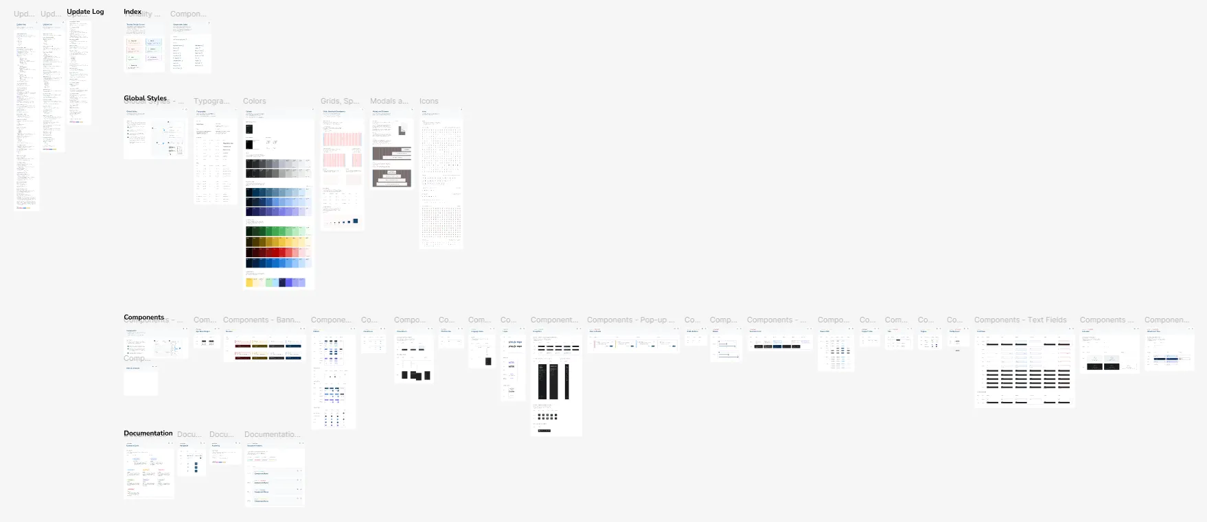 A compilation of interface components laid out across a canvas