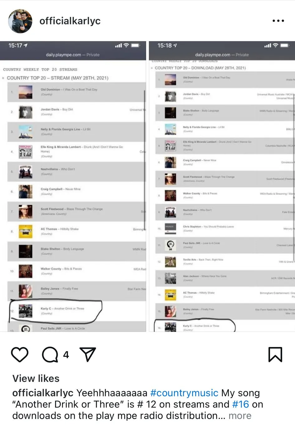 A webpage featuring different artists, songs and their album covers in a charting fashion
