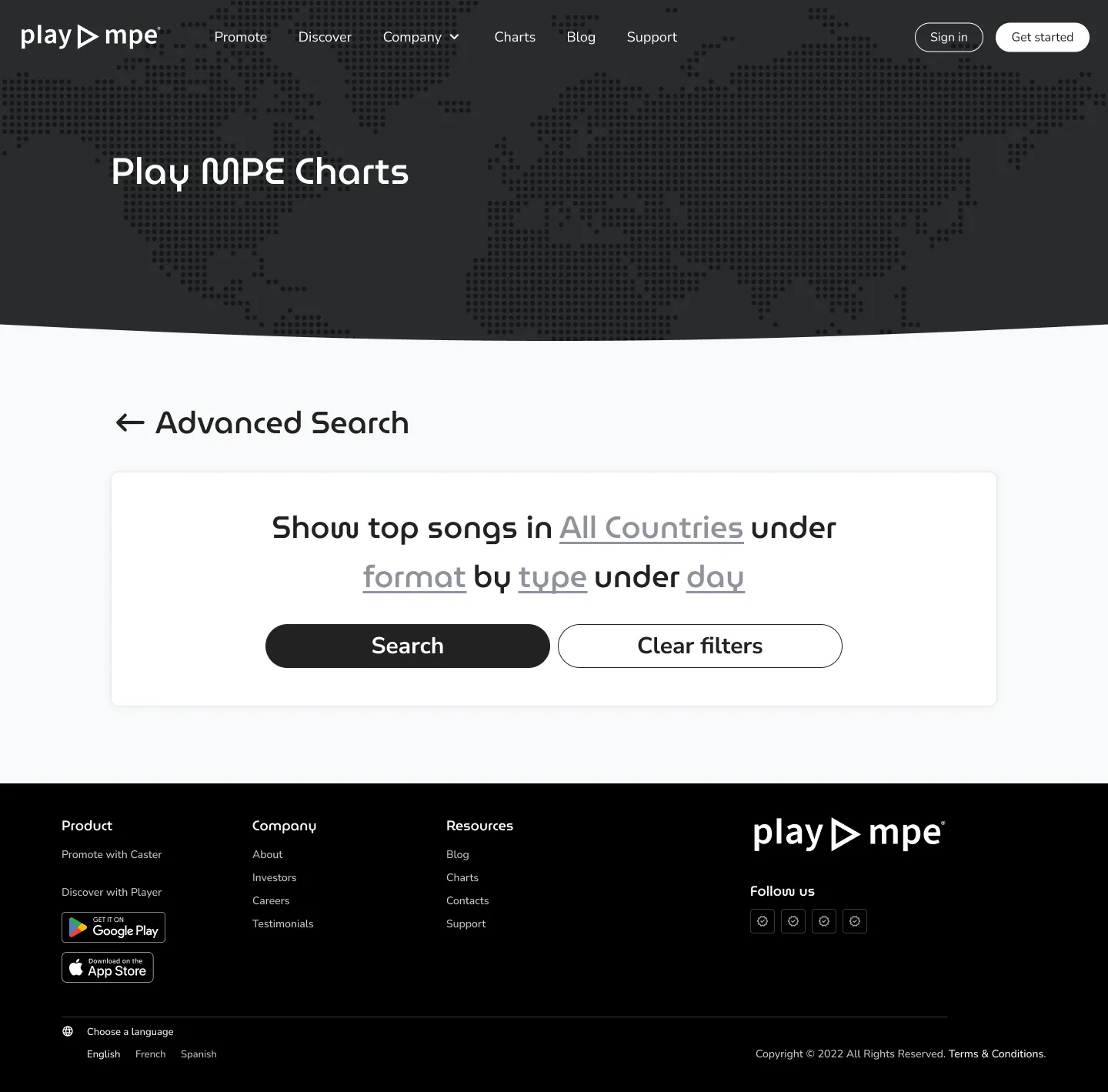 A webpage featuring a search query with dropdown options