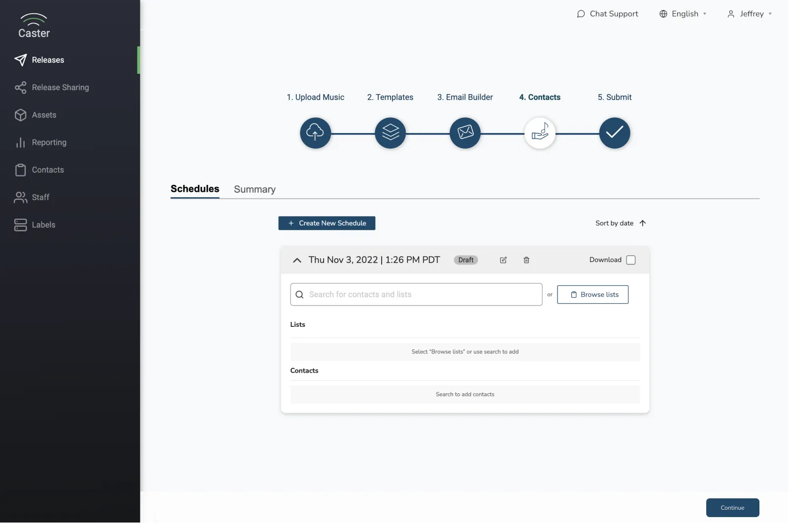 A web interface featuring a card