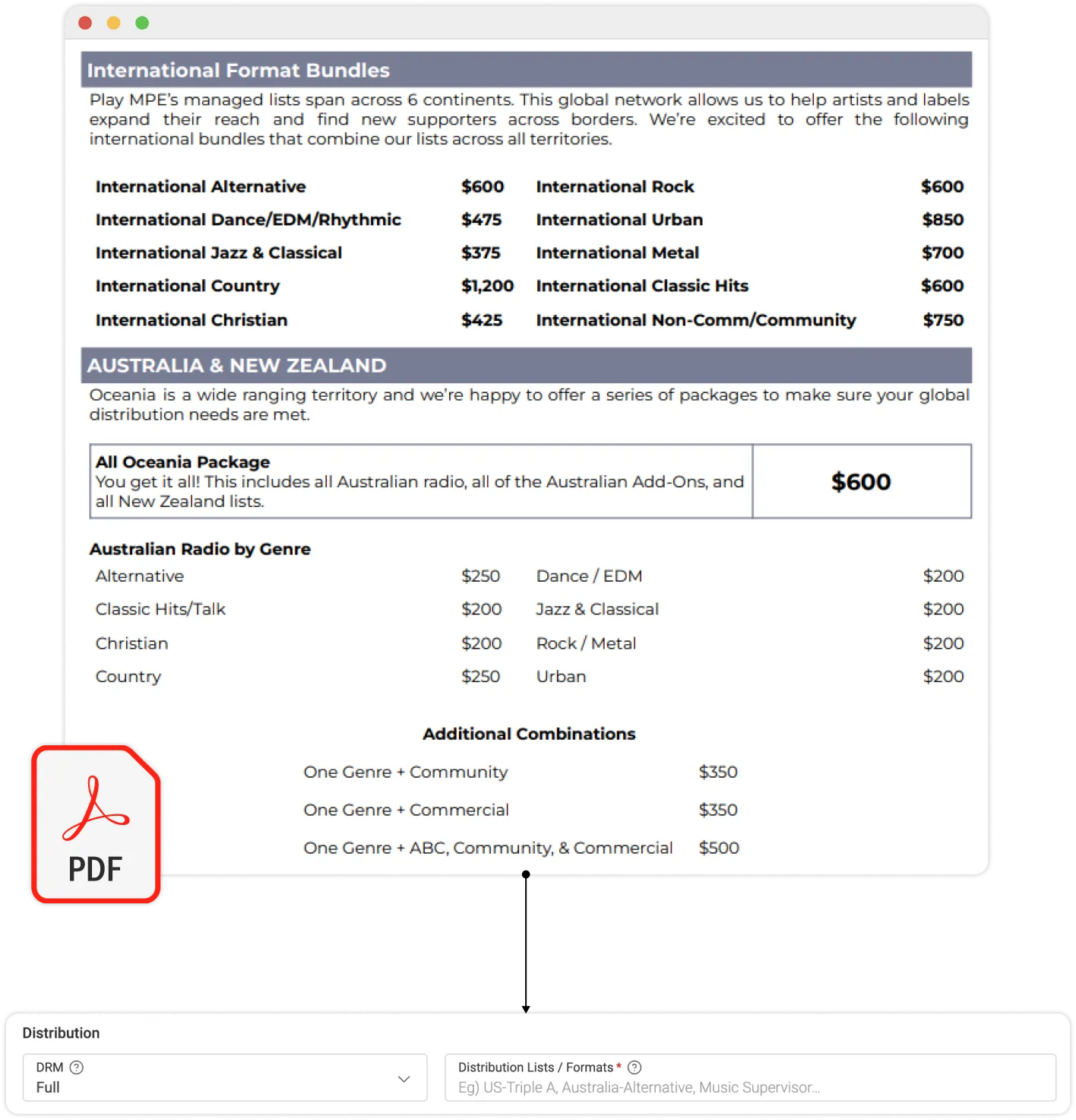 A table demonstrating product pricing with an arrow pointing towards a text field