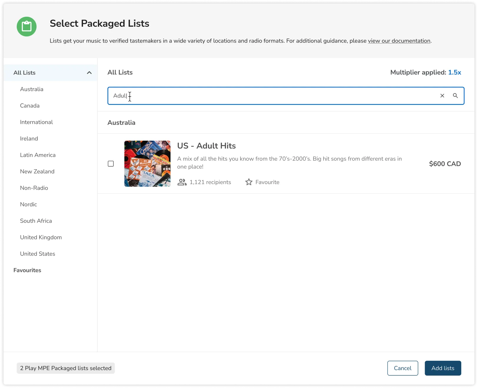 A web interface with a sidebar to the left, and a search bar to the right