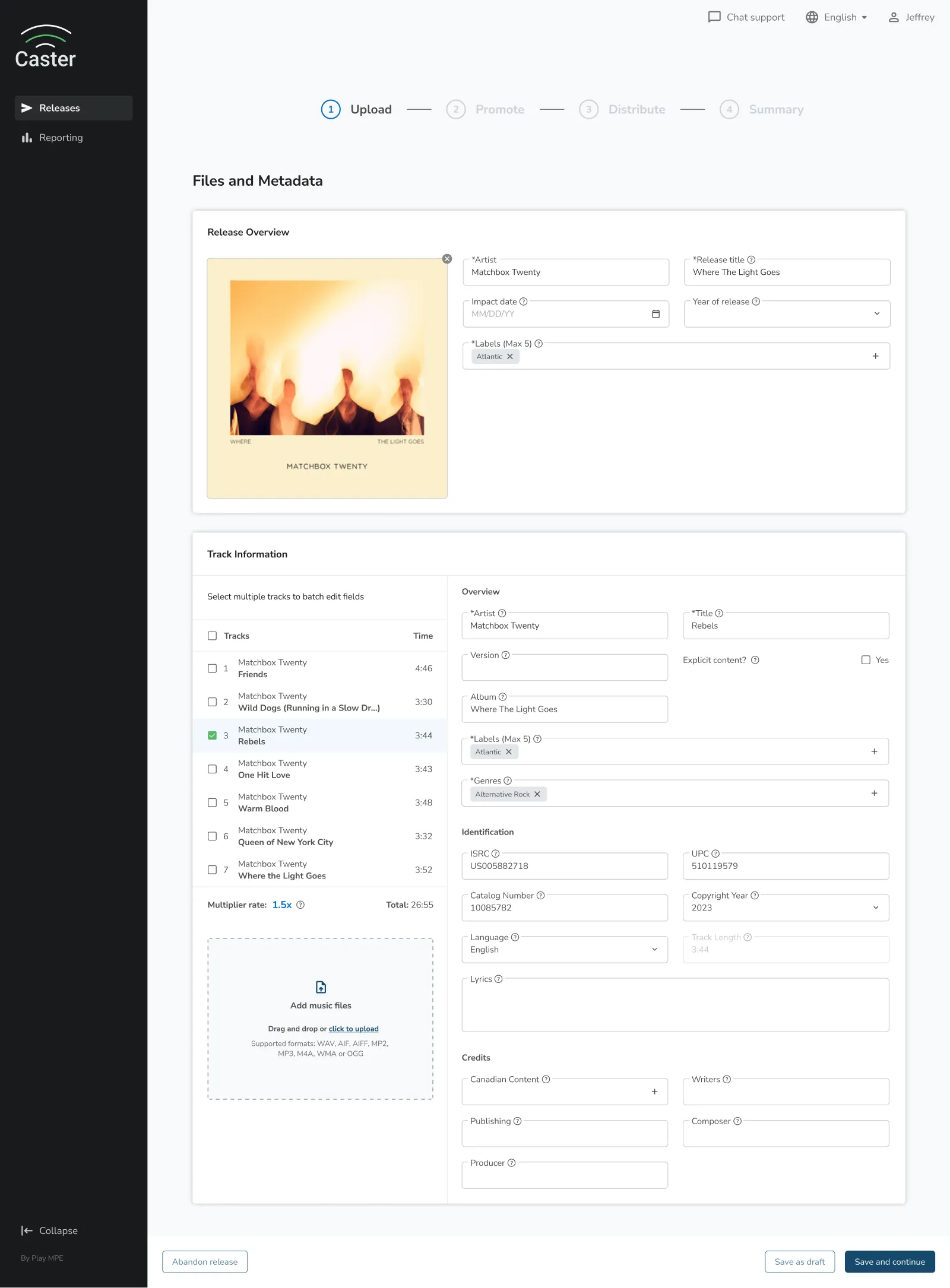 A web interface featuring form fields