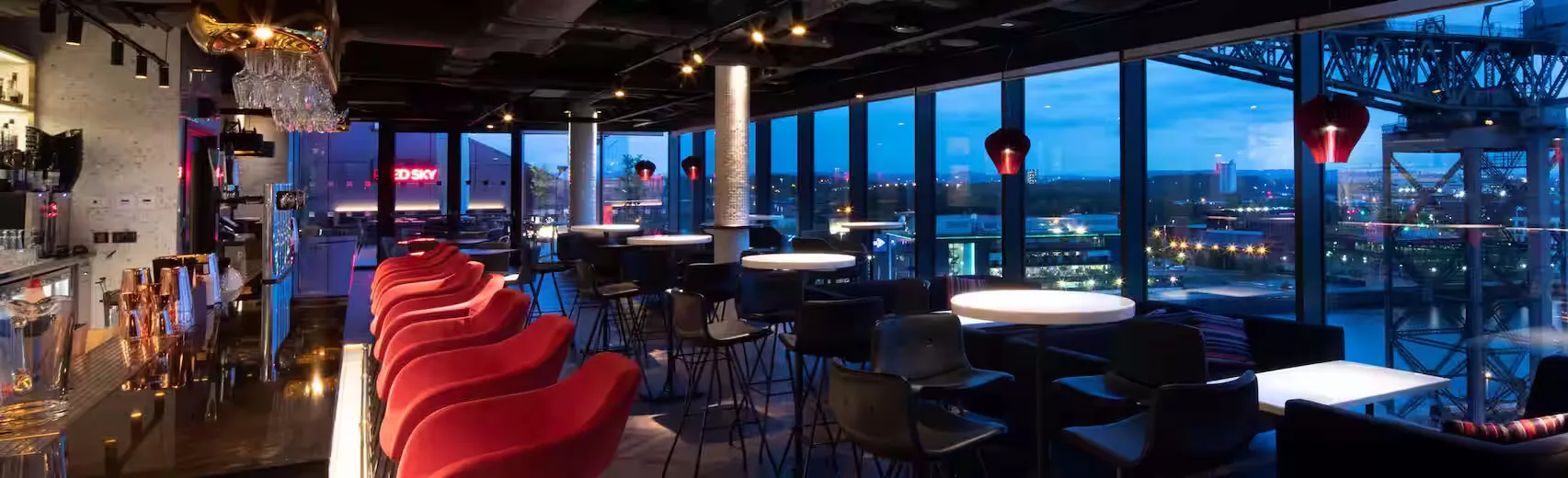 The Radisson RED Sky Bar, overlooking the River Clyde