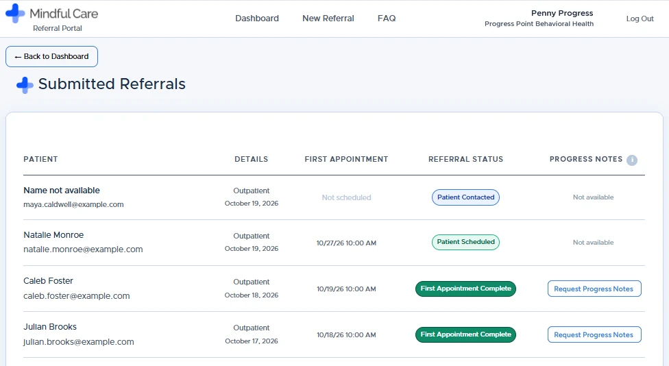 Refer a Patient to Mindful Care | Referral Portal