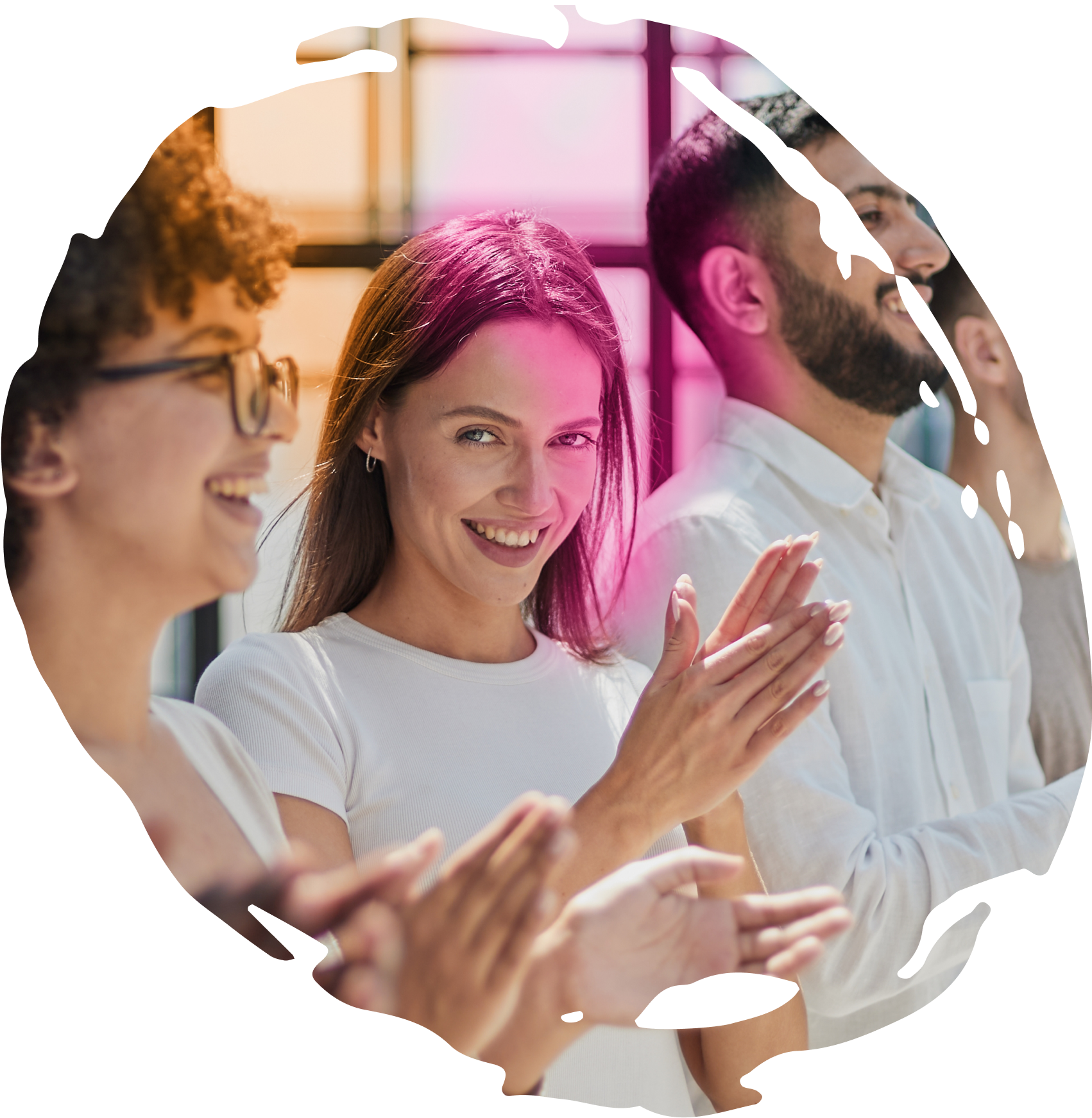 Colleagues collaborating in a common goal