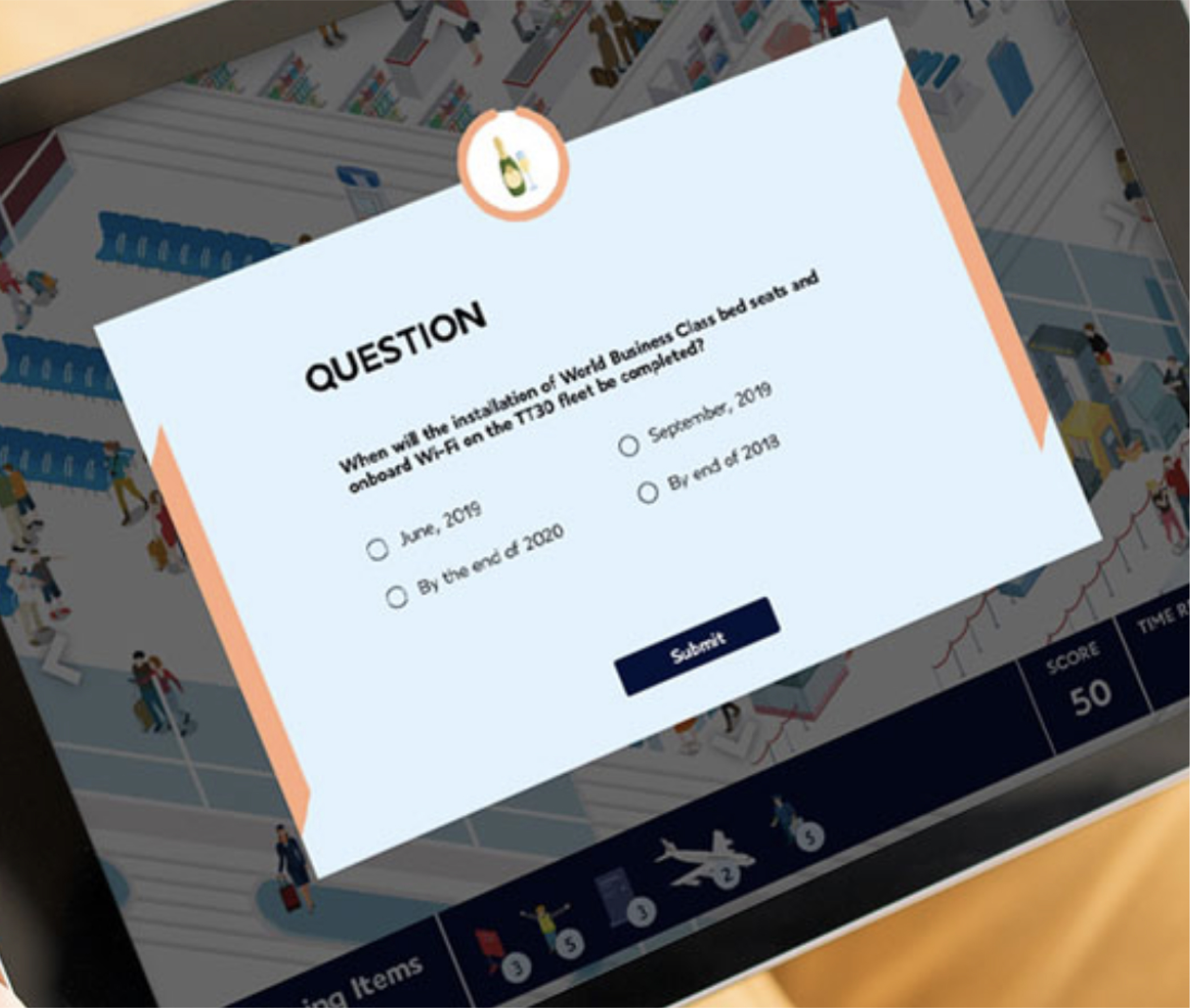 A digital game designed by Ludic on a screen