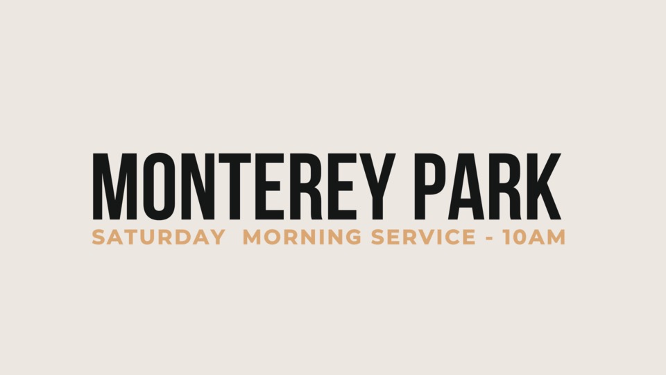 Outreach logo in beige, "monterey park" in black. 