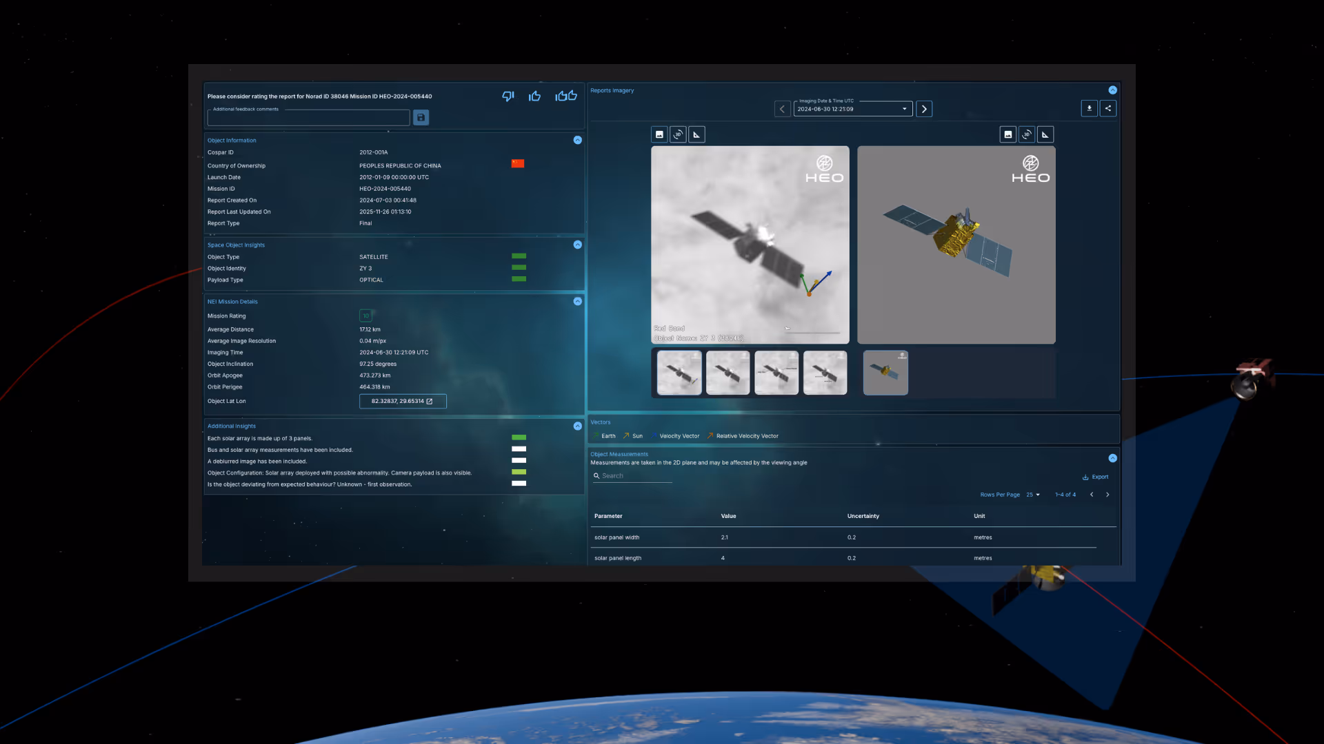 Screenshot from HEO Inspect